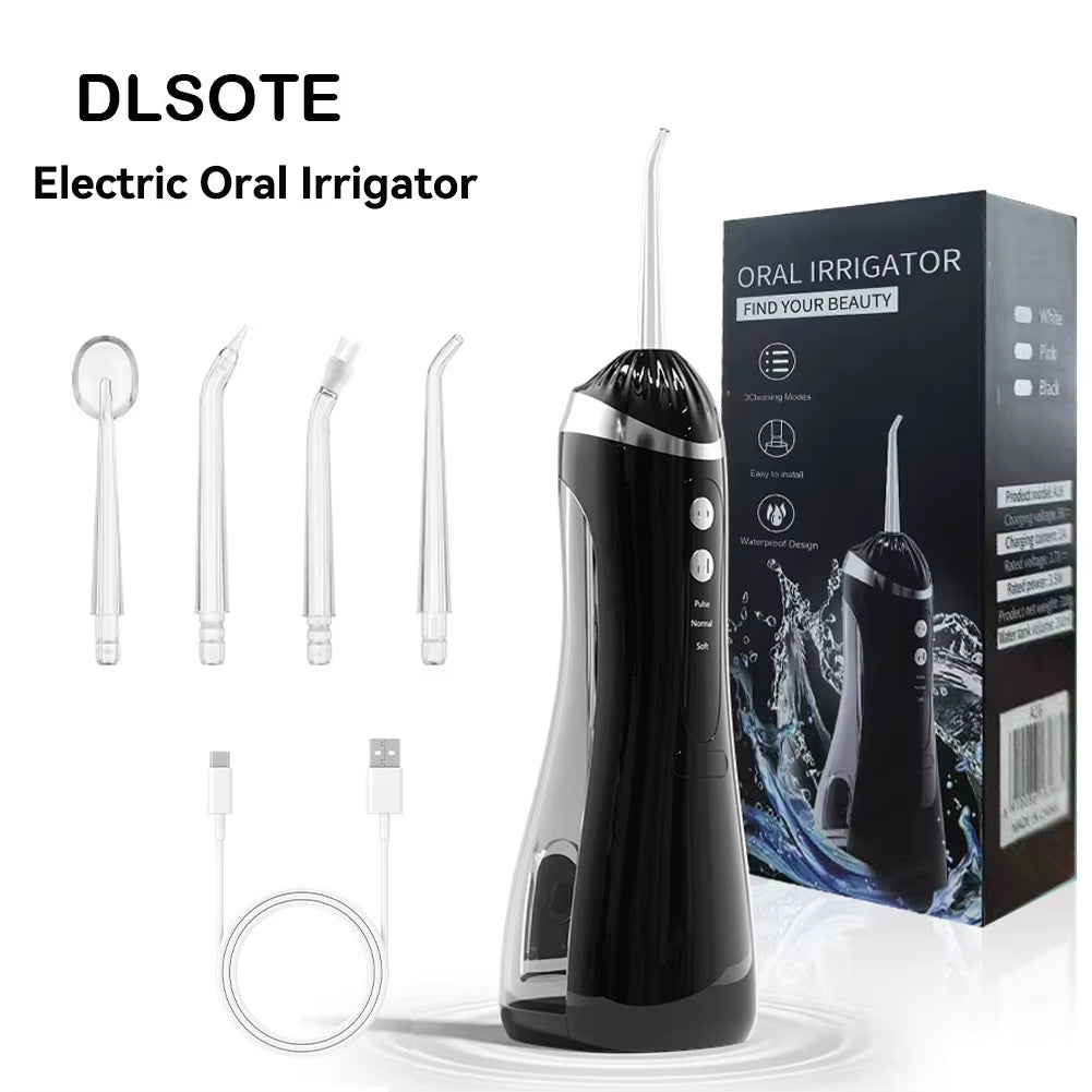 Cordless Water Flosser - 200 Ml Tank, 3 Cleaning Modes, IPX7 Waterproof, 4 Jet Tips