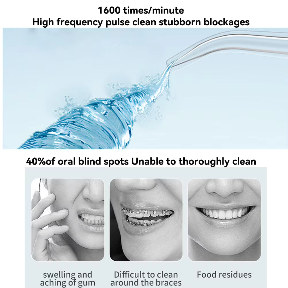 Cordless Water Flosser - 200 Ml Tank, 3 Cleaning Modes, IPX7 Waterproof, 4 Jet Tips