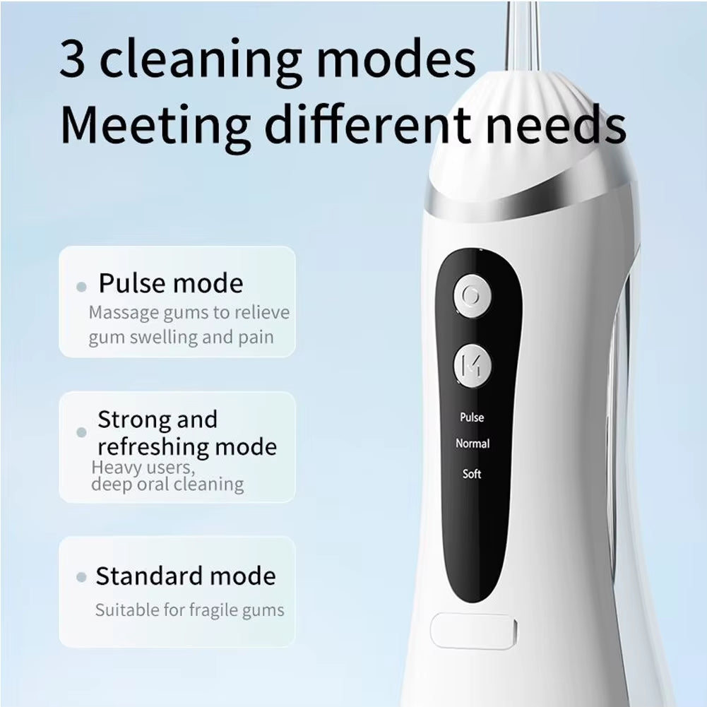 Cordless Water Flosser - 200 Ml Tank, 3 Cleaning Modes, IPX7 Waterproof, 4 Jet Tips